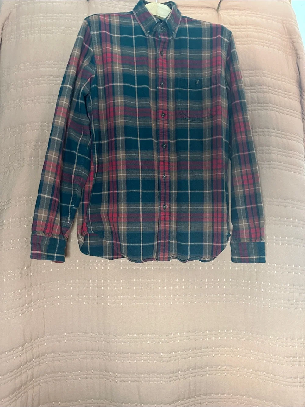 J. Crew Teal and Pink Plaid Button-Down Shirt